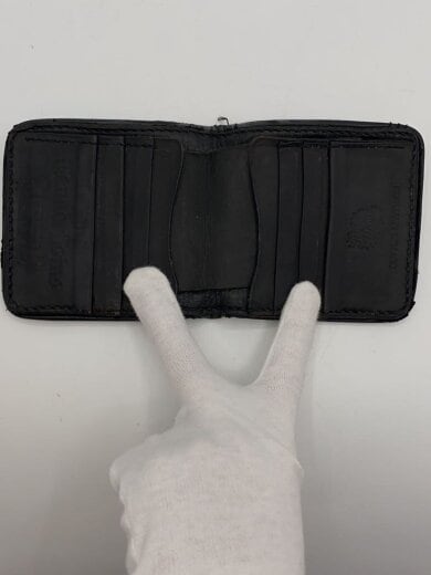 商品画像：2つ折り財布/レザー/BLK/無地/メンズ 4