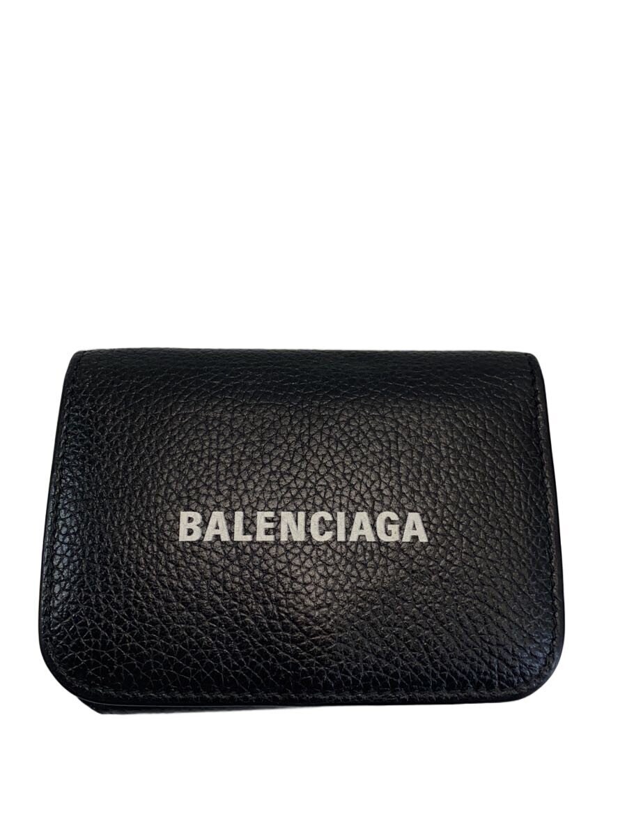 BALENCIAGA / 3つ折り財布/レザー/BLK/メンズ/593813 1IZIM 1090