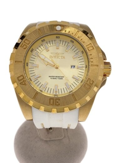 商品画像：クォーツ腕時計/アナログ/ラバー/GLD/WHT/SS/23740 1
