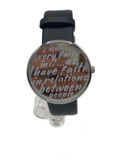 商品画像：クォーツ腕時計/アナログ/レザー/シルバー/ブラック// 1