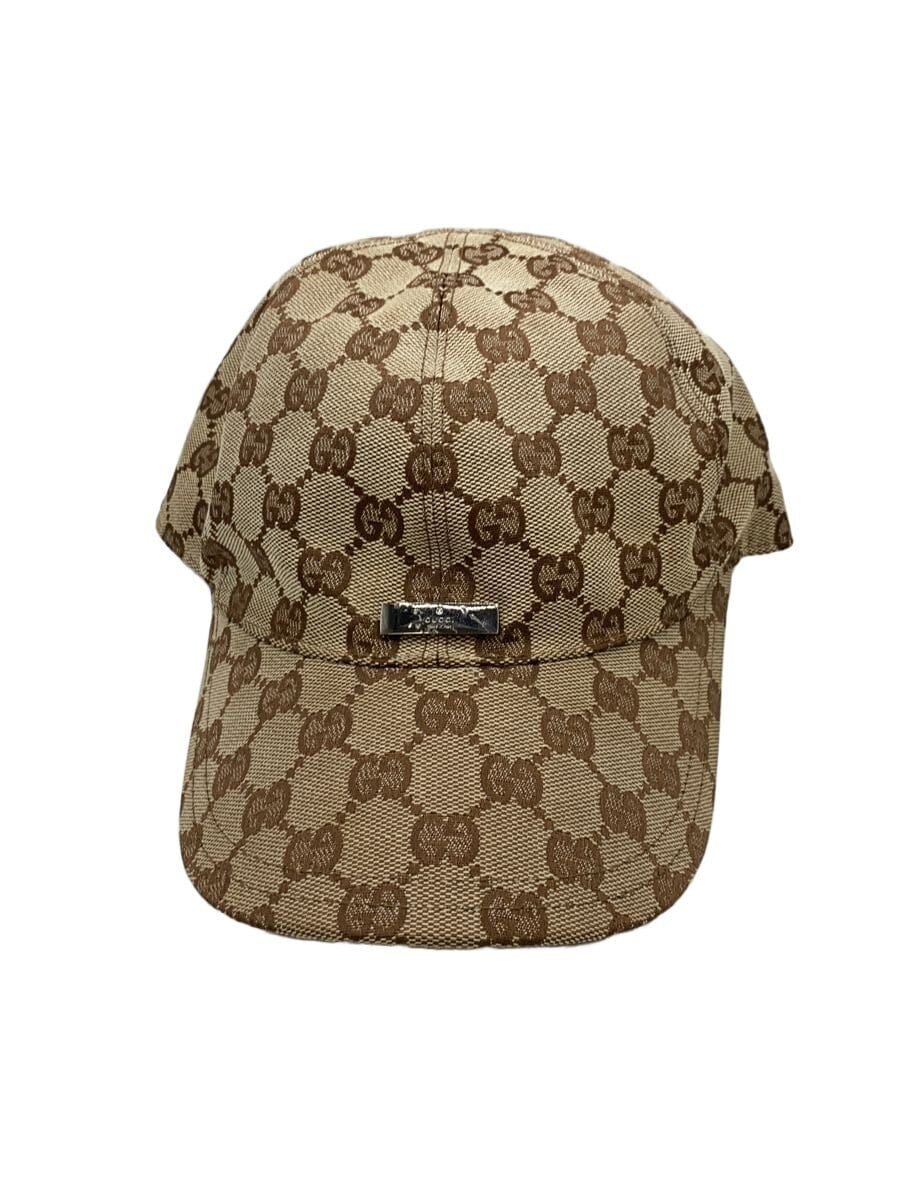 GUCCI / GUCCI グッチキャップ/L/ポリエステル/ブラウン/ストライプ/メンズ