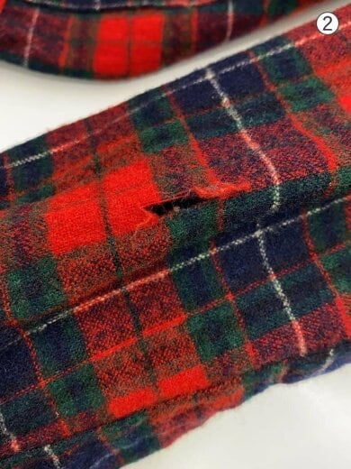 商品画像：長袖シャツ/L/ウール/レッド/チェック/70S/USA製 6