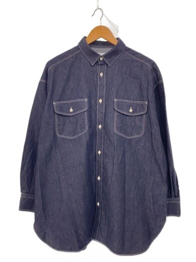 商品画像：長袖シャツ/FREE/コットン/インディゴ/無地/GAA4-23M008/デニムワークシャツ 1