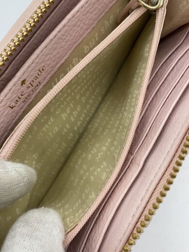 商品画像：長財布/レザー/ピンク/無地/レディース 5