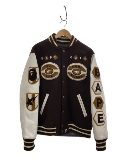 商品画像：スタジャン/L/ウール/BRW/レザー 1