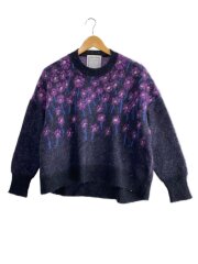 フラワージャガードニット/ニット・セーター(薄手)/FREE/モヘア/BLK