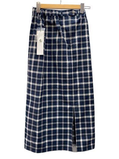 画像：lelill25SS/イージーサッカーカーゴスカート/36/ポリエステル/NVY/チェック/125120271