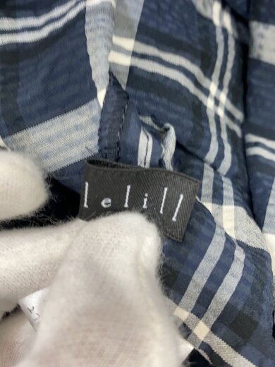 画像：lelill25SS/イージーサッカーカーゴスカート/36/ポリエステル/NVY/チェック/125120274