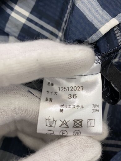 画像：lelill25SS/イージーサッカーカーゴスカート/36/ポリエステル/NVY/チェック/125120275