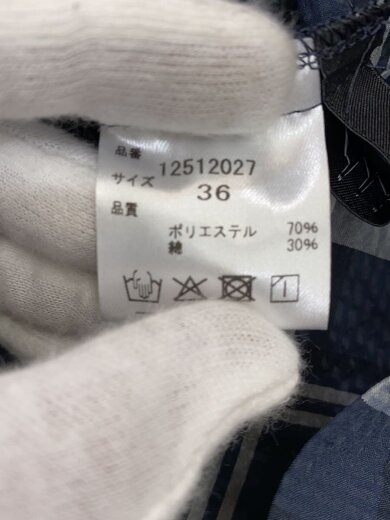 画像：lelill25SS/イージーサッカーカーゴスカート/36/ポリエステル/NVY/チェック/125120276