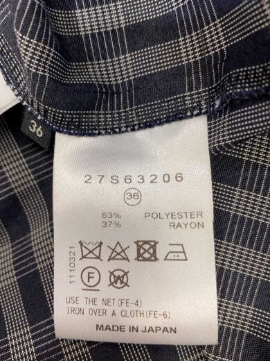 商品画像：長袖シャツ/36/ポリエステル/GRY/チェック/27S63206 4