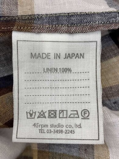 商品画像：半袖ワンピース/O/リネン/BRW/チェック/7075034 4