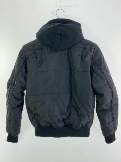 画像：ALPHA INDUSTRIESフード付フライトジャケット/ナイロンジャケット/XS/ナイロン/ブラック/フードに少々使用感有//2