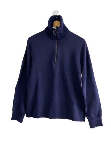 商品画像：7AW/エルボーパッチハーフジップスウェット/S/コットン/NVY/無地/2HP173 1