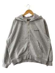 ジップパーカー/M/コットン/GRY/Pierced Tribal Cross Zip Hoodie