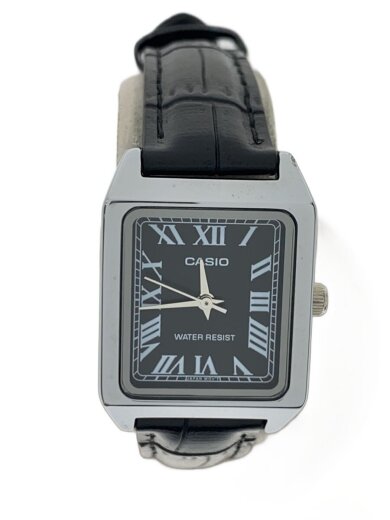 商品画像：クォーツ腕時計/アナログ/レザー/BLK/BLK/SS/LTP-V007 1