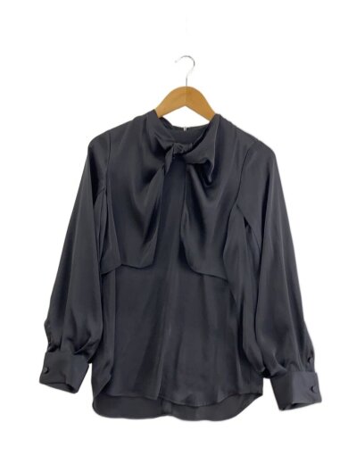 商品画像：長袖ブラウス/1/ポリエステル/BLK/無地/241-15215// 1