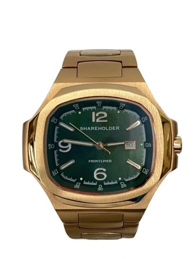 商品画像：SHAREHOLDER/クォーツ腕時計/アナログ/ステンレス/GRN/GLD/SS 1