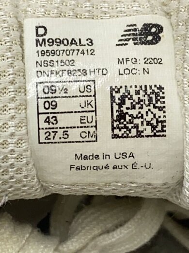 商品画像：M990/ホワイト/27.5cm/WHT 5