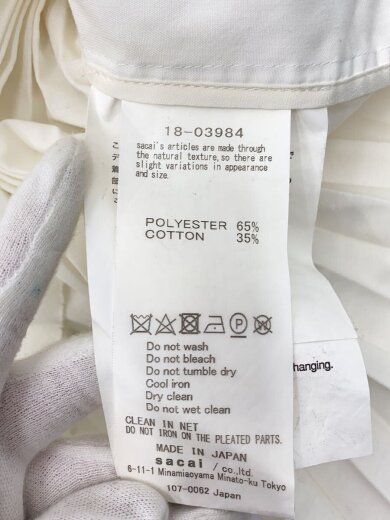 商品画像：半袖ワンピース/1/コットン/WHT/18-03984 4