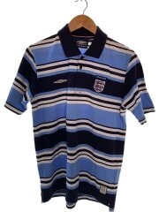 イングランド代表/ポロシャツ/M/コットン/BLU/ボーダー