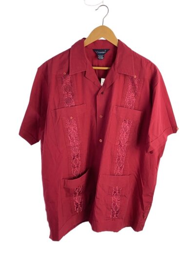 商品画像：キューバシャツ/PREMIER/半袖シャツ/--/ポリエステル/RED 1