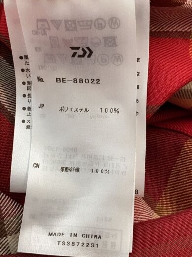 商品画像：長袖シャツ/S/ポリエステル/RED/チェック/BE-88022 5