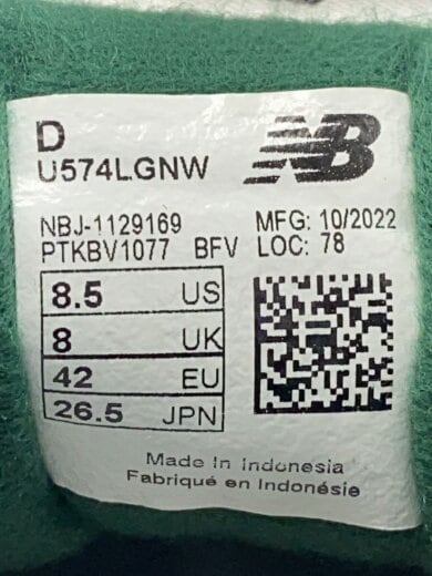 商品画像：ローカットスニーカー/26.5cm/GRN/U574LGNW 5