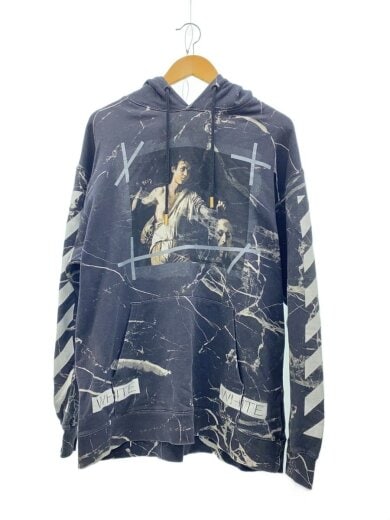 商品画像：Caravaggio Marble Print Hoodie/プリント割れ有/パーカー/S/コットン/BLK 1