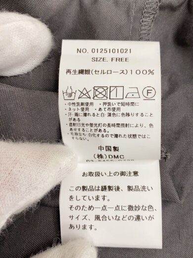 商品画像：シャツ/FREE/--/GRY/無地/0125101021// 4