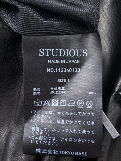 商品画像：ショートパンツ/1/フェイクレザー/ブラック/無地/113340133// 5