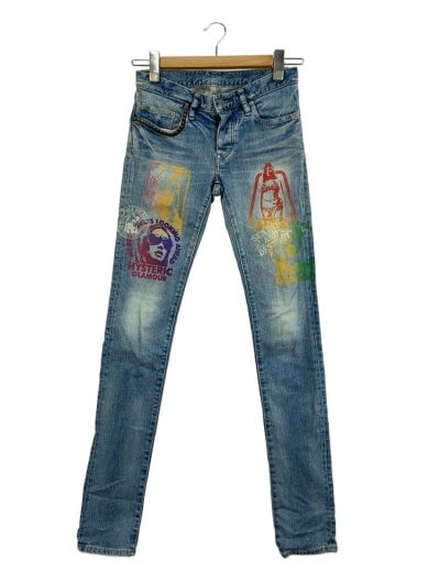 画像：HYSTERIC GLAMOURスキニーパンツ/XXS/コットン/IDG/プリント//1