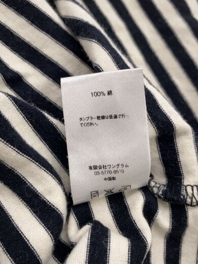商品画像：長袖Tシャツ/L/コットン/WHT/ボーダー 4