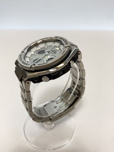 商品画像：ソーラー腕時計・G-SHOCK/デジアナ/ステンレス/WHT/SLV/SS 2