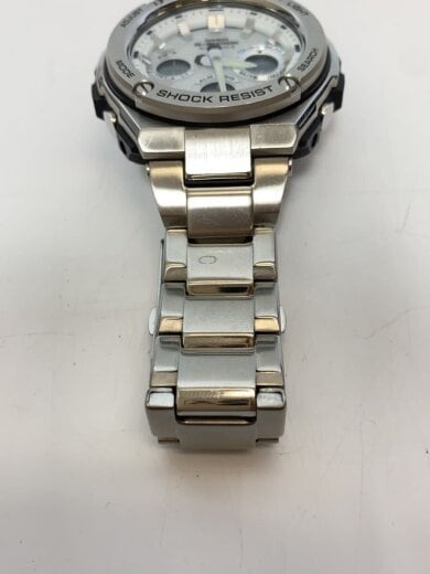 商品画像：ソーラー腕時計・G-SHOCK/デジアナ/ステンレス/WHT/SLV/SS 5