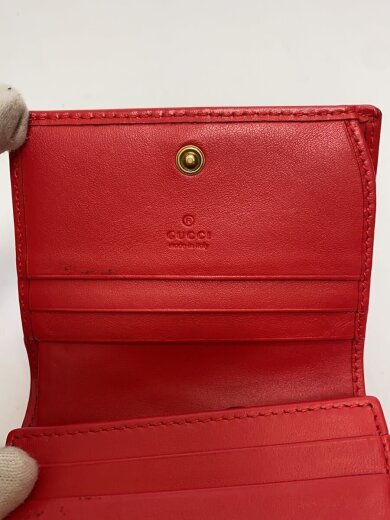 商品画像：2つ折り財布/レザー/RED/レディース/466492・2149/角擦れ・汚れ有 7