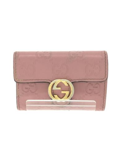 画像：GUCCIキーケース_インターロッキングG_グッチシマ/フェイクレザー/PNK/レディース/3696731