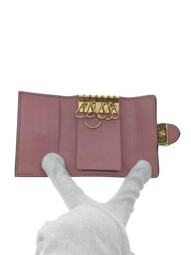 画像：GUCCIキーケース_インターロッキングG_グッチシマ/フェイクレザー/PNK/レディース/3696734