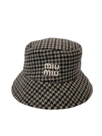 商品画像：バケットハット/M/ウール/GRY/千鳥格子/レディース/5HC196 2F87 1