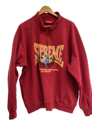 商品画像：スウェット/XL/コットン/RED/25AW Crest Applique Half Zip P 1