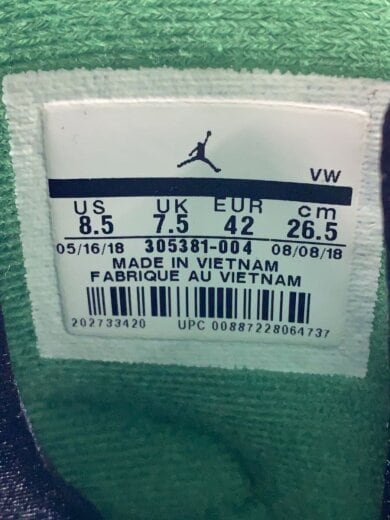 商品画像：AIR JORDAN 8 RETRO/エアジョーダンレトロ/ブラック/305381-004/26.5cm/BLK 5