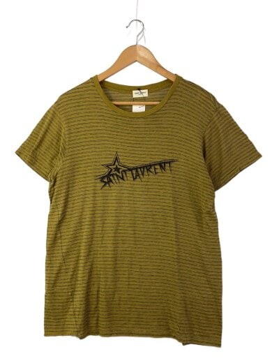 商品画像：Tシャツ/S/コットン/YLW/ボーダー/579056 1