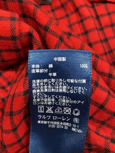 商品画像：金具デザインネルシャツ/エルボーパッチ/コットン/RED/チェック// 4