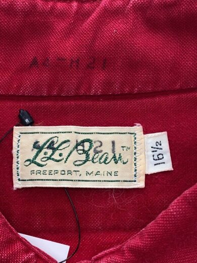 商品画像：長袖シャツ/16.5/コットン/RED/無地/70s後半/筆記体タグ// 3