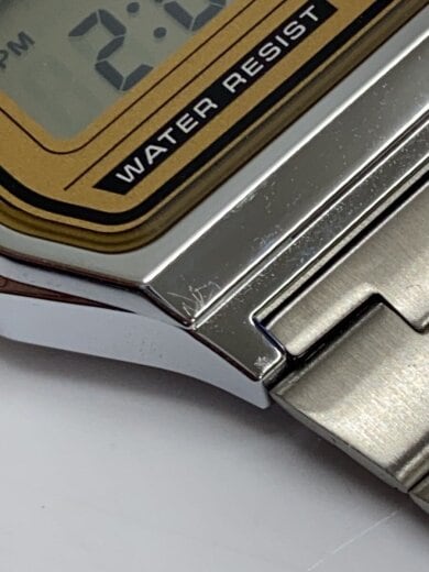 商品画像：クォーツ腕時計/デジタル/ステンレス/BEG/SLV/A158WE 6