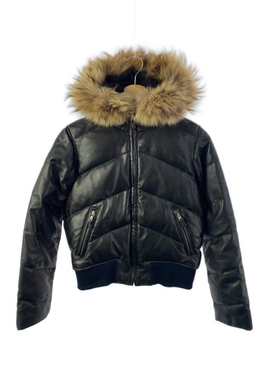 商品画像：ダウンジャケット/XS/レザー/BLK 1