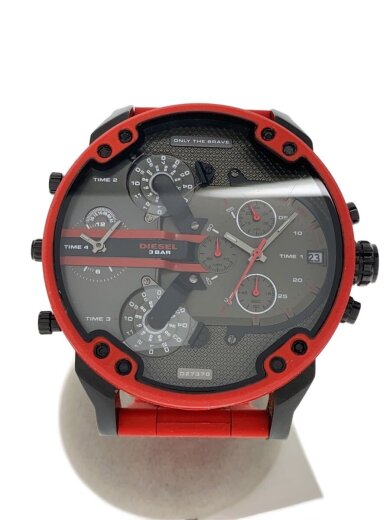 商品画像：クォーツ腕時計/アナログ/BLK/RED/DZ-7370 1