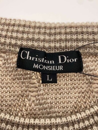 商品画像：ニット・セーター(厚手)/L/ウール/BEG/BNS-8236/クリスチャンディオールムッシュ 3