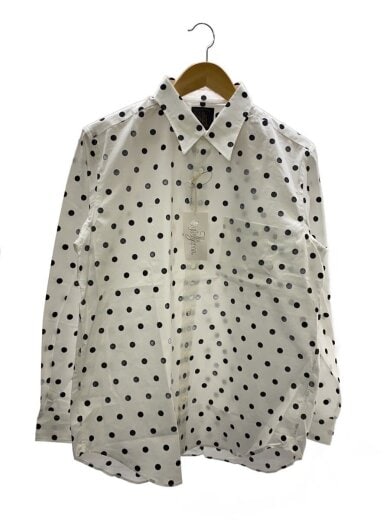 商品画像：長袖シャツ/L/コットン/WHT/ドット 1
