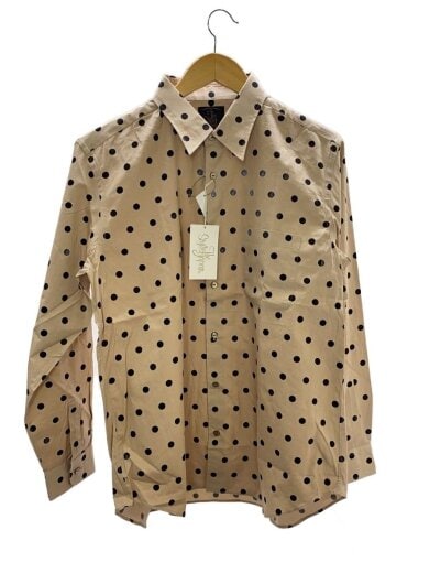 商品画像：長袖シャツ/L/コットン/BEG/ドット 1
